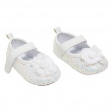 B2268-W: White Glitter Shoes (6-15 Months)